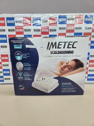 Imetec Adapto Calientacamas individual 150x80 cm, 100% algodón, tecnología patentada, rápido calentamiento, sistema de protección Electro Block, 2 mandos con 6 niveles de temperaturas